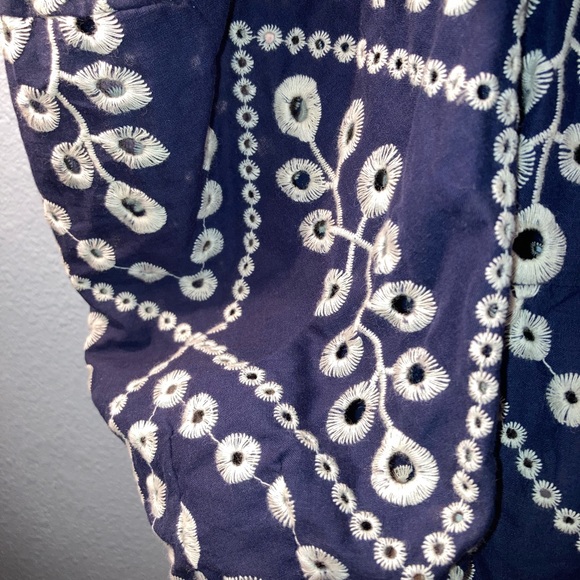 NWT Francesca’s Blue Tanya Eyelet Ruffle Blouse - Picture 9 of 10